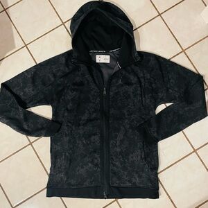 Nike Air Jordan Sport Black Patterned Fill Zip Hoodie, like new, men’s medium